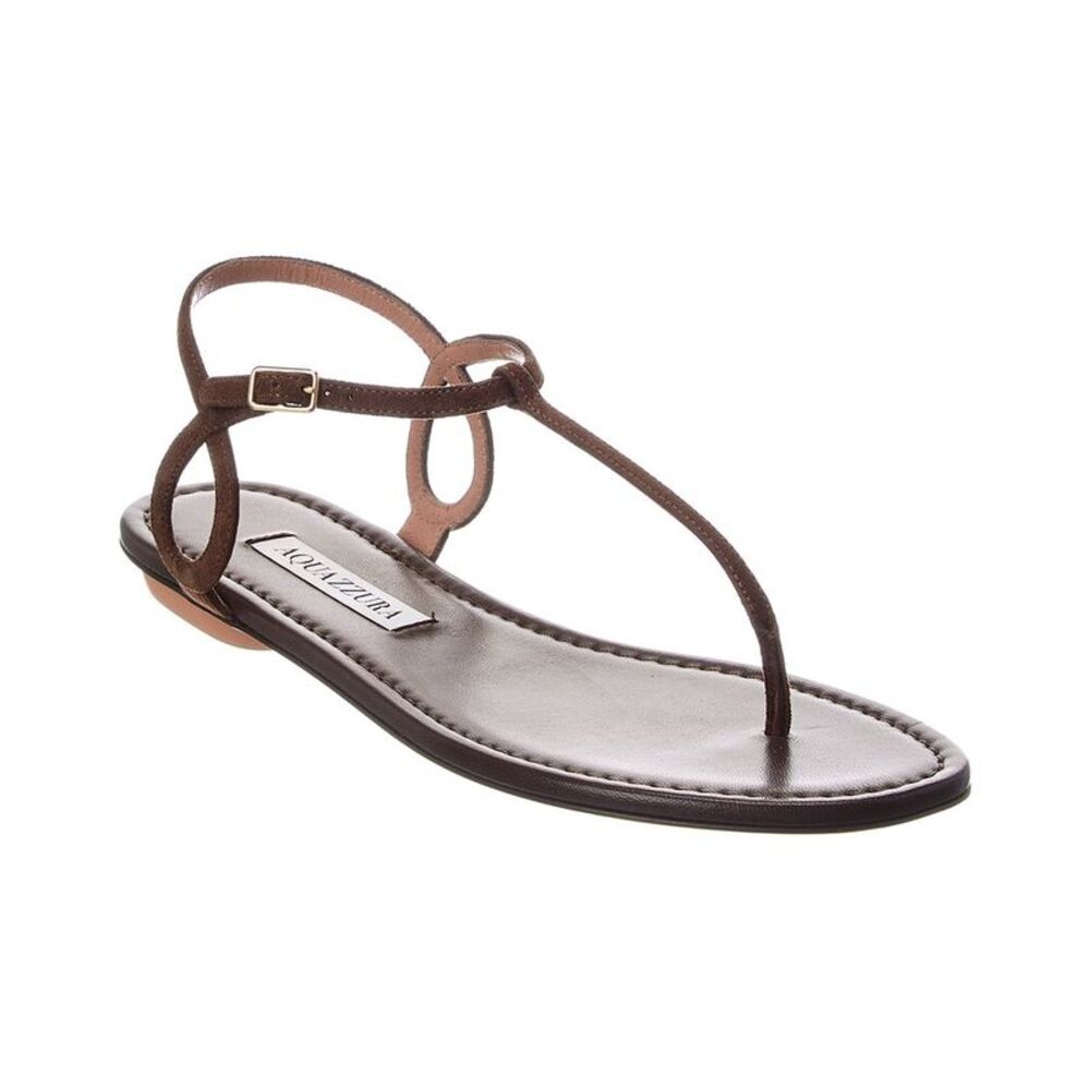 Aquazzura Almost Bare Suede Sandal, Brown
